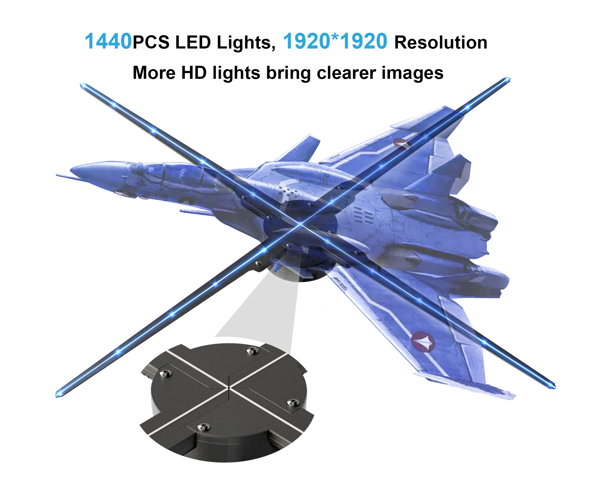 대형 LED 3D 100cm 홀로그램 팬 크리스마스 장식 팬