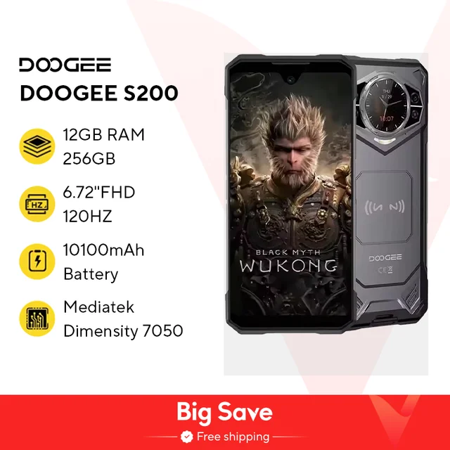 DOOGEE S200 5G Rugged Smartphone, 6.72" Display, Global Version 1