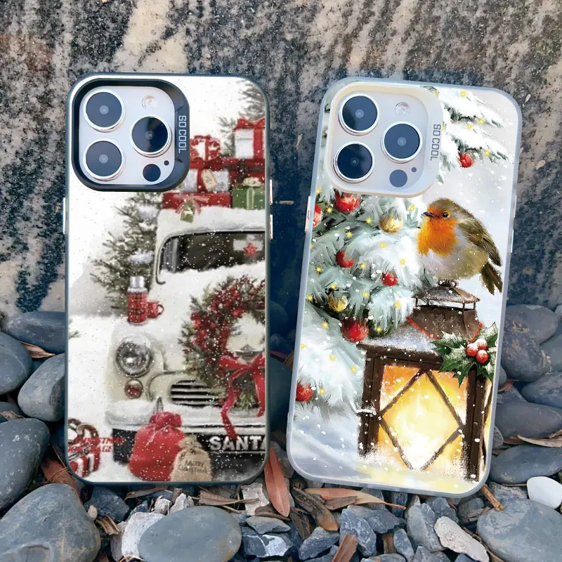 Weihnachtlicher Schneebaum Handyhülle für iPhone 17 16 Pro Max 15 14 13 12 11 Pro Max Mini 15 14 Plus Stoßfeste Laser-Rückabdeckung Funda – Detail 19