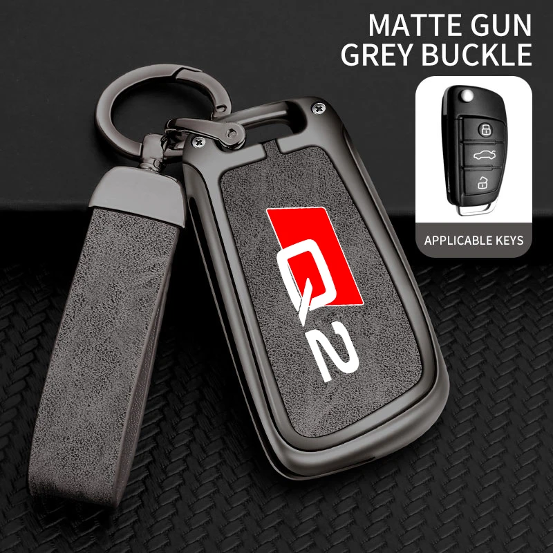Key Case Key Case Cover Car Key Shell Remote Control Case Cover Zinc Alloy Style Car Key Case Cover Shell For AUDI Q2 SQ2 Remote Control Protector Keychain Auto Accessories