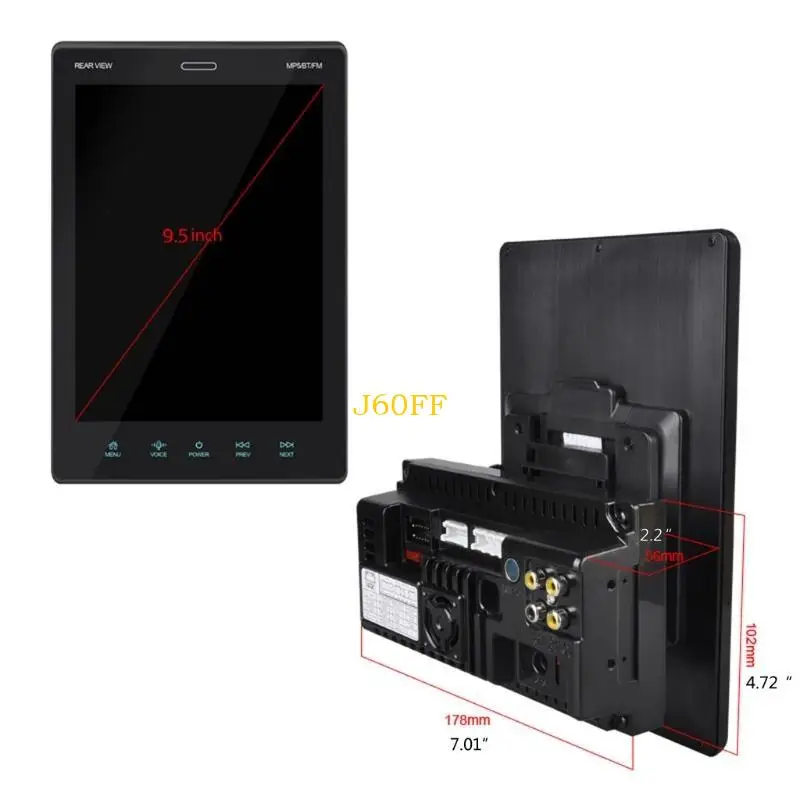 J60F 수직 스크린 블루투스 호환 차량용 MP5 비디오 플레이어 라디오 FM 멀티미디어