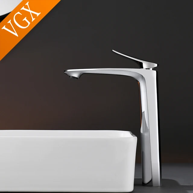 VGX หรูหราก๊อกน้ําห้องน้ําสูงอ่างล้างหน้าสูงก๊อกน้ําอ่างล้างจาน Gourmet อ่างล้างหน้า Tapware ร้อนน้ําเย็นแตะทองเหลือง Chrome สีดํา 3 VGX หรูหราก๊อกน้ําห้องน้ําสูงอ่างล้างหน้าสูงก๊อกน้ําอ่างล้างจาน Gourmet อ่างล้างหน้า Tapware ร้อนน้ําเย็นแตะทองเหลือง Chrome สีดํา 3