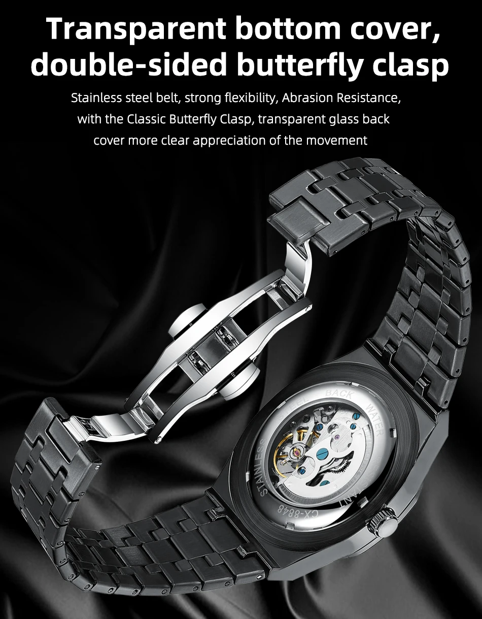 CHENXI 2021 New 8848 Automatic Men Top Brand Mechanical Tourbillon Wristwatch Waterproof Business Stainless Sport Male Watches