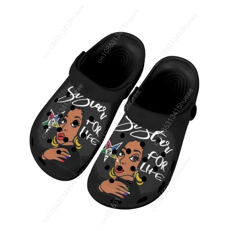 Order of The Eastern Star Design Casual Hole Shoes Summer Women's Breathable Slipper Outdoor Beach Garden Couple Sandals Zapatos
