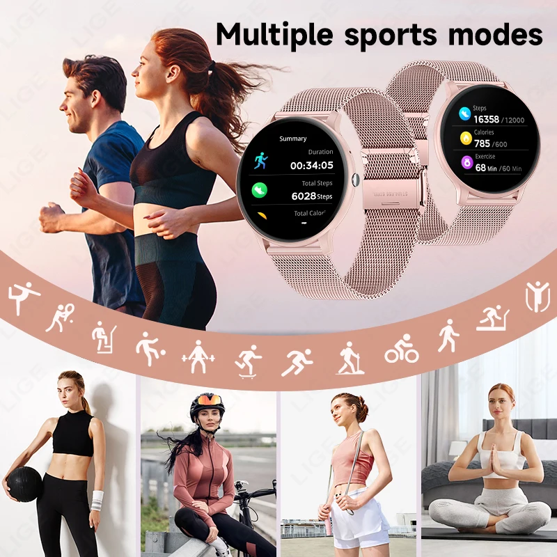 LIGE Bluetooth Smart Watch Women Dial Call Watches Men Sports Fitness Heart Rate Tracker Waterproof Smartwatch For Android IOS