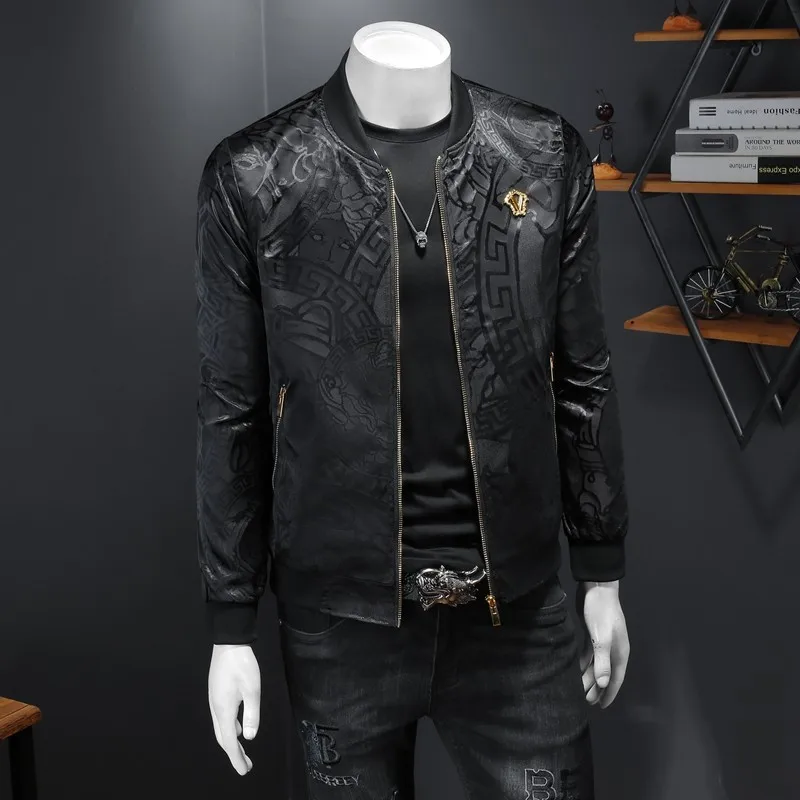 New men's Korean slim fit jacket Spring and Autumn men's fashion trend jacket slim fit casual men's motorcycle  men clothing
