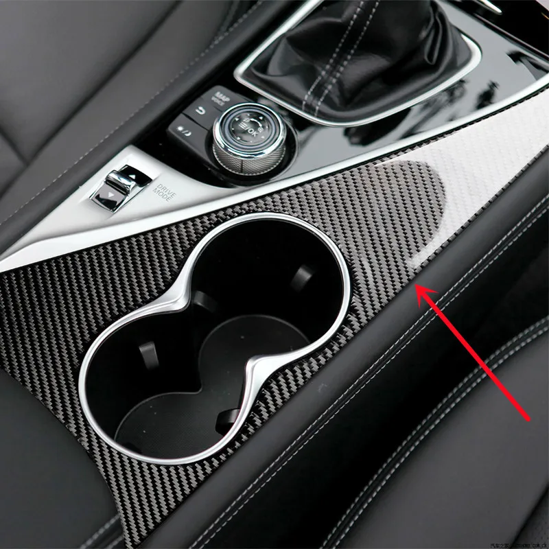 

Carbon Fiber Sticker Gear Shift Panel Cup Holder Panel Modification Cover Trim Strips For Infiniti Q50 Q60 Car Inner Accessories