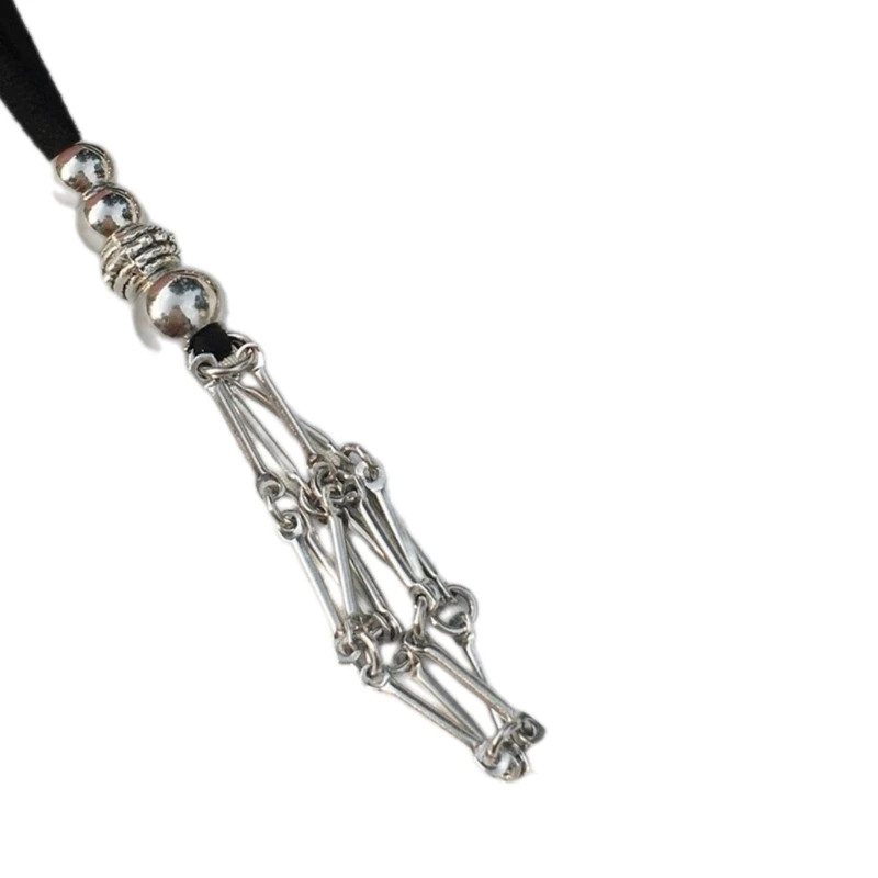 Vintage Kristall käfig Halskette verstellbare Kette Mesh Anhänger Halsketten leere Stein halter Halskette Schmuck Zubehör – Detail 3
