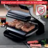 Stainless Steel Electric Grill Indoor 4 Servings 6 Automatic Cooking Modes, Intelligent grilling rare to well-done, Nonstick Rem 4