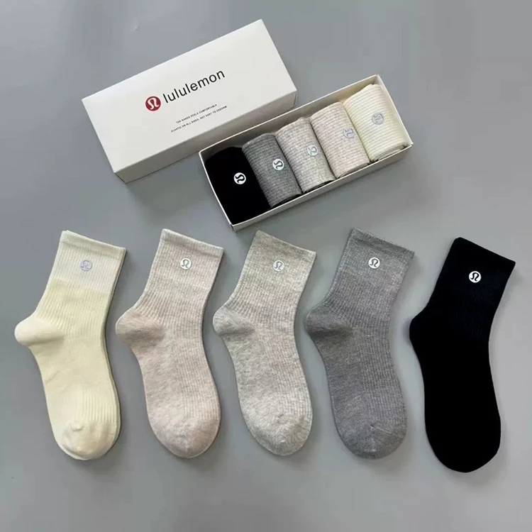 Frühlings- und Herbst-Doppelnadel-Baumwollsocken in Box für Freizeit, Sport und Laufen, Atmungsaktive Baumwollsocken – Detail 3