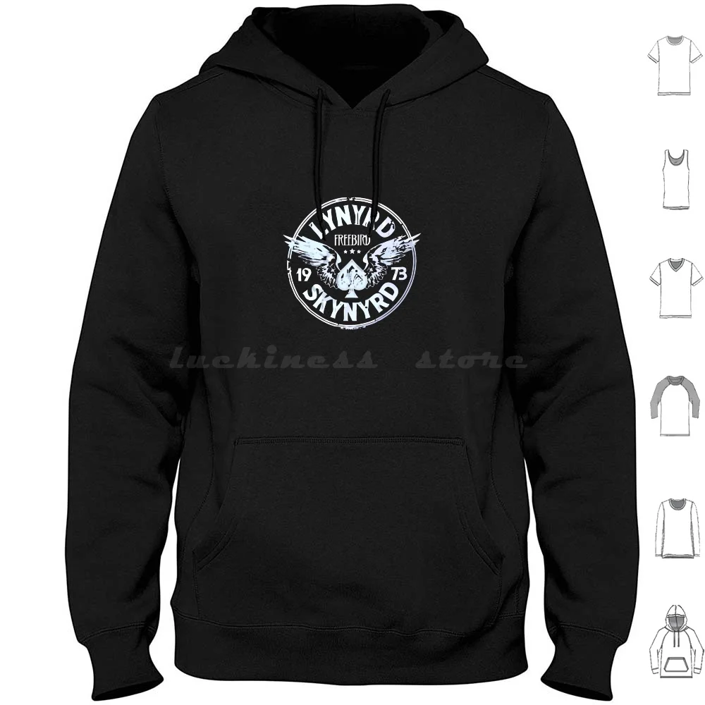 

Free Bird-Logo Hoodies Long Sleeve Music Logo Band Legend Vintage Retro