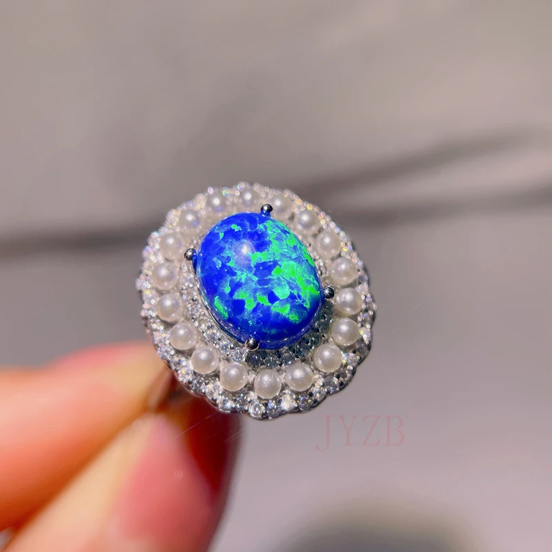 

Opal stone retro palace style S925 sterling silver ring female elegant temperament niche INS ring
