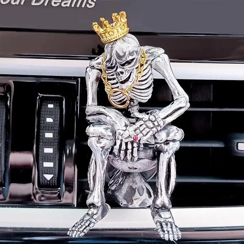 Skeleton Car Air Freshener, Desperate Crown Gold Chain Skull ...