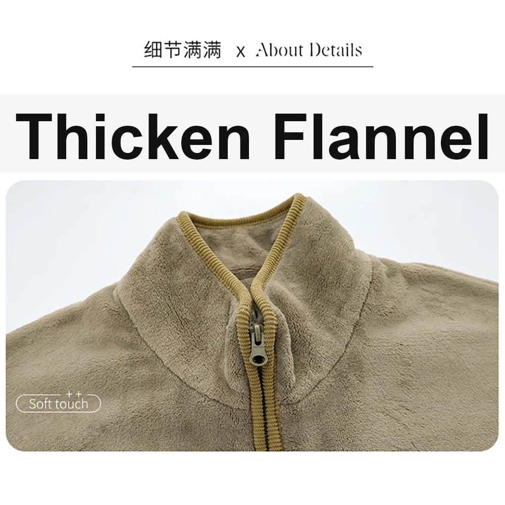 Men's Winter Flannel Pajamas Fashion Solid Zipper Stand-up Collar Big size Pajamas for Men Casual Soft Sleepwear pijamas hombre