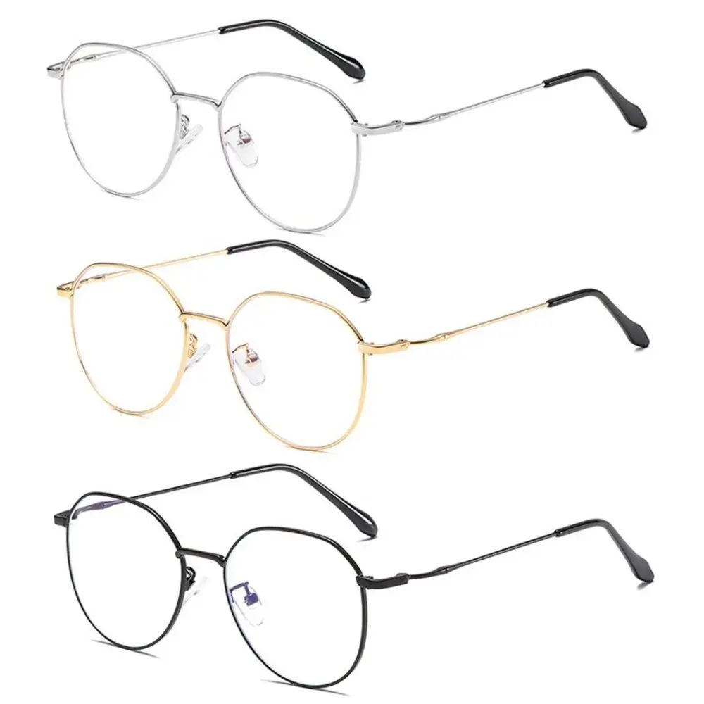 

Anti-Blue Light Metal Glasses Women Men Oversized Optical Frame Eye Protection Ultra Light Eyeglasses Office Computer Goggles