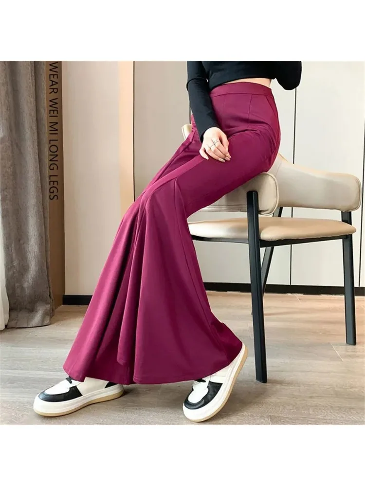 Women Boot Cut Trousers Sexy High Waist Big Flare Pants Vintage Pantalones Fashion Korean New Legging Spodnie Strech Broek