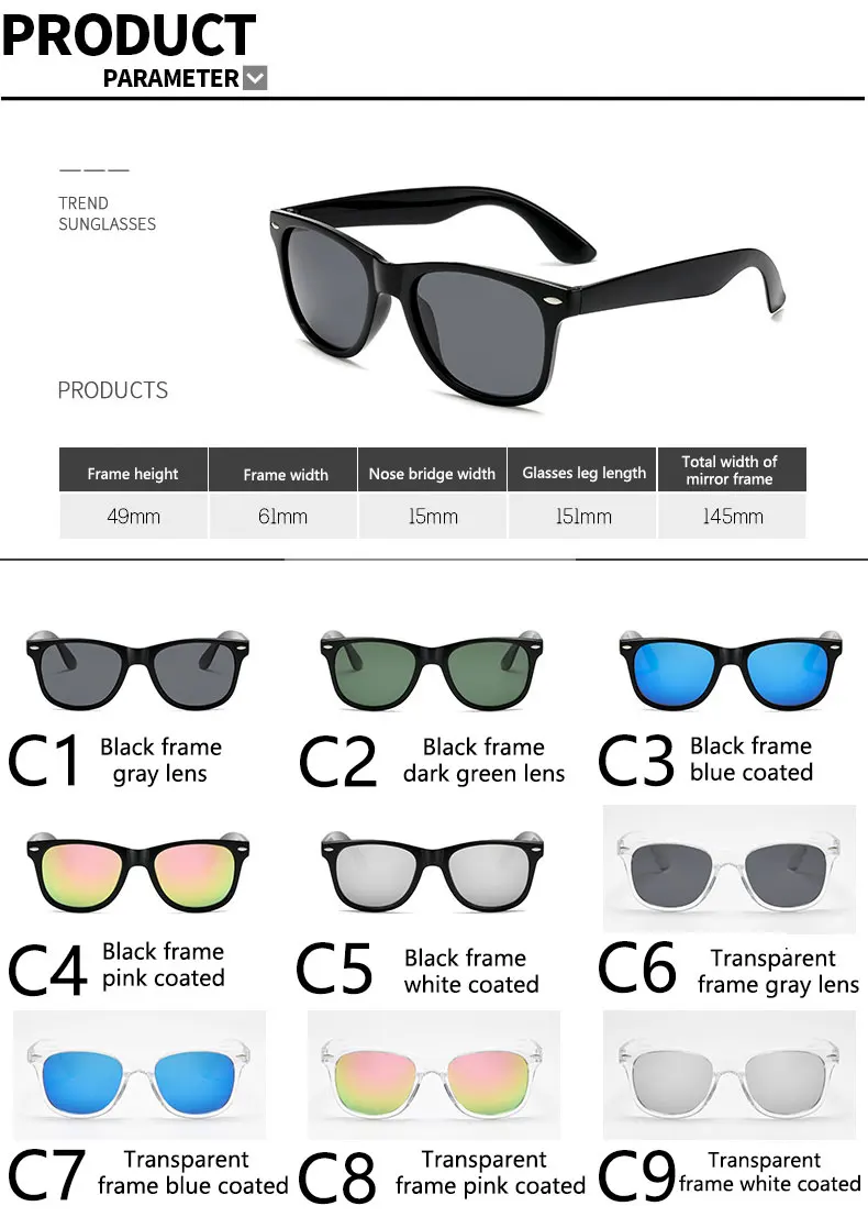 Boyseen klassische Retro quadratische polarisierte Sonnenbrille Männer Frauen schwarze Sonnenbrille männliche weibliche Mode Anti Blendung Fahr schirme – Detail 5