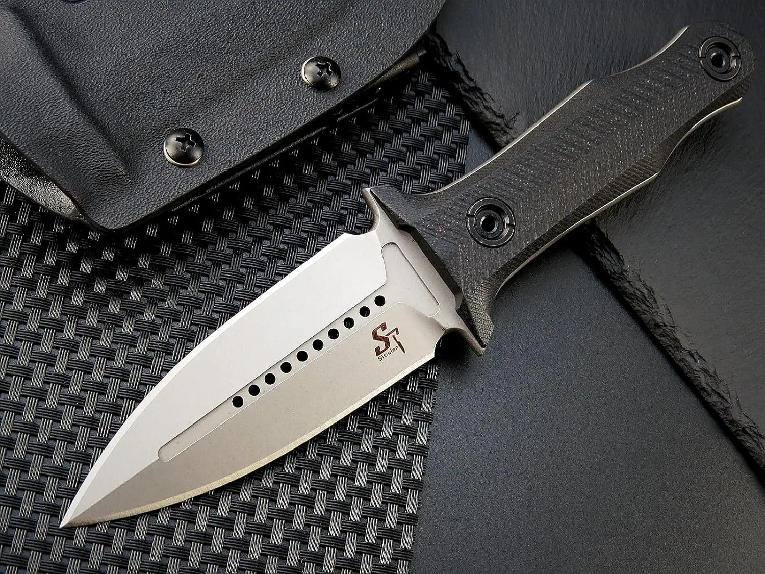Sitivien ST13 Fixed Blade Knife K110 Stonewashed Steel Blade G10 Handle Full Tang Survival Knife for Outdoor EDC Camping Hunting 3