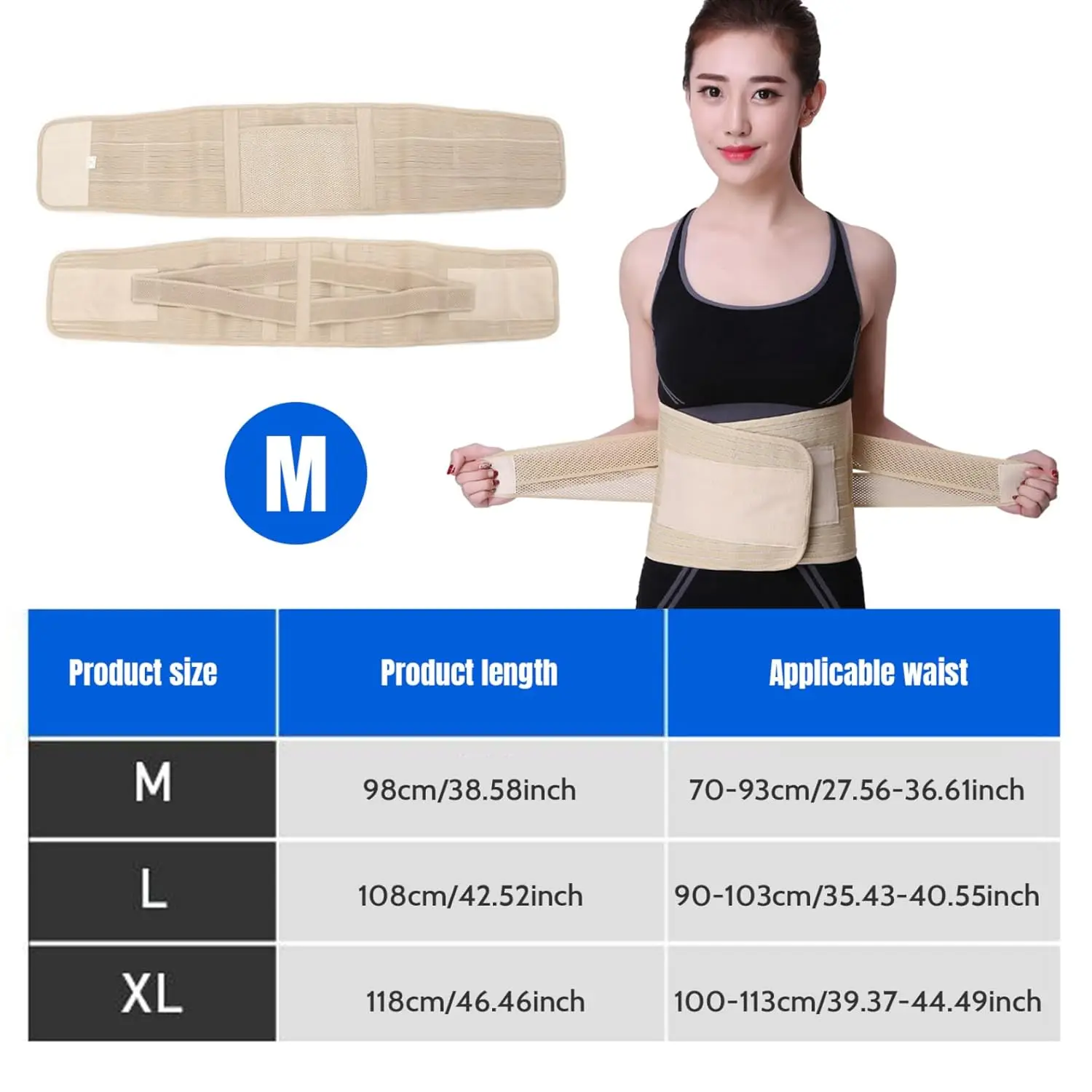 Lumbar Supports,Back Braces for Lower Back Pain Relief Breathable Back Support Belt Adjustable Lumbar Support Belt Pain