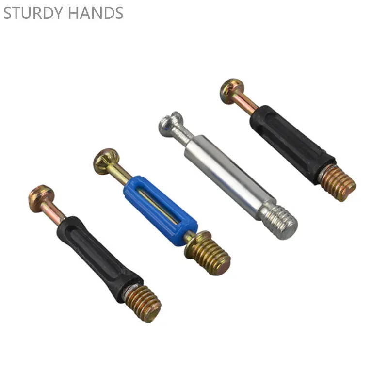 50pcs Wooden furniture 3-in-1 connector screws eccentric nut Fixed fasteners kitchen Cabinet Wardrobe Connecting Hardware tools