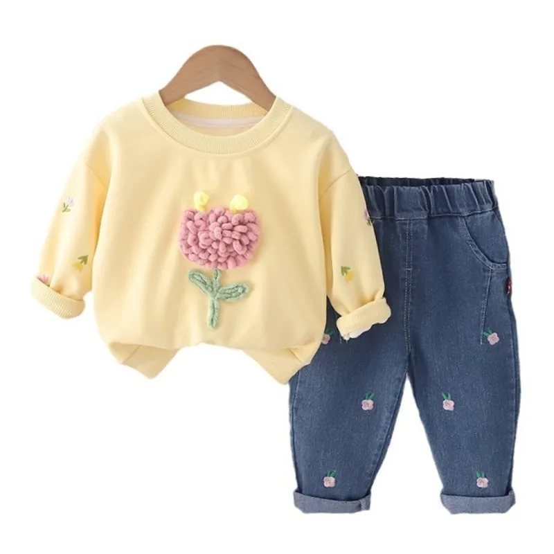 New Spring Autumn Baby Clothes Suit Children Girls Casual T-Shirt Pants 2Pcs/Set Infant Outfits Toddler Costume Kids Tracksuits