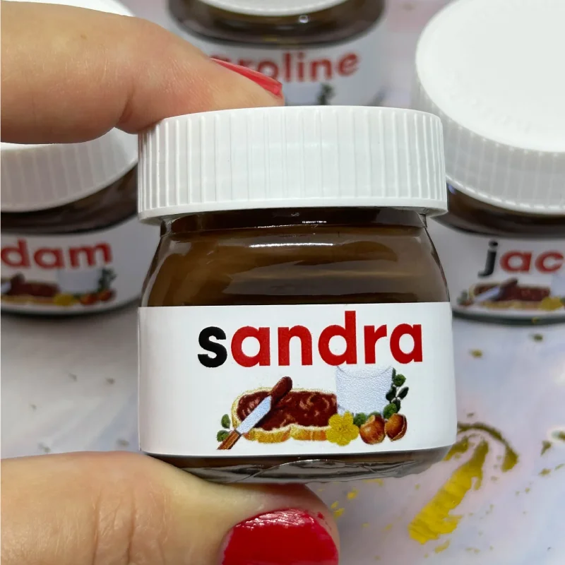 Personal isierte Name Aufkleber Mini Nutella Glas Etikett benutzer definierte Vinyl für Geburtstag Ostern Henne Party begünstigt Hochzeiten einzigartige Neuheit Geschenk