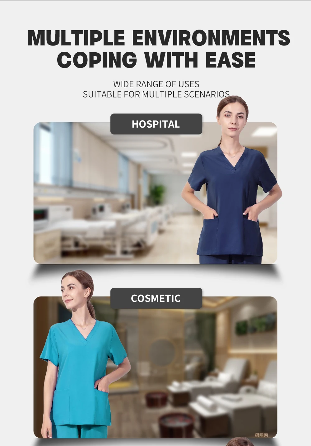 Wholesale Women Wear Scrub Suits Hospital Doctor Working Uniform Medical Surgical Multicolor Unisex Uniform nurse accessories