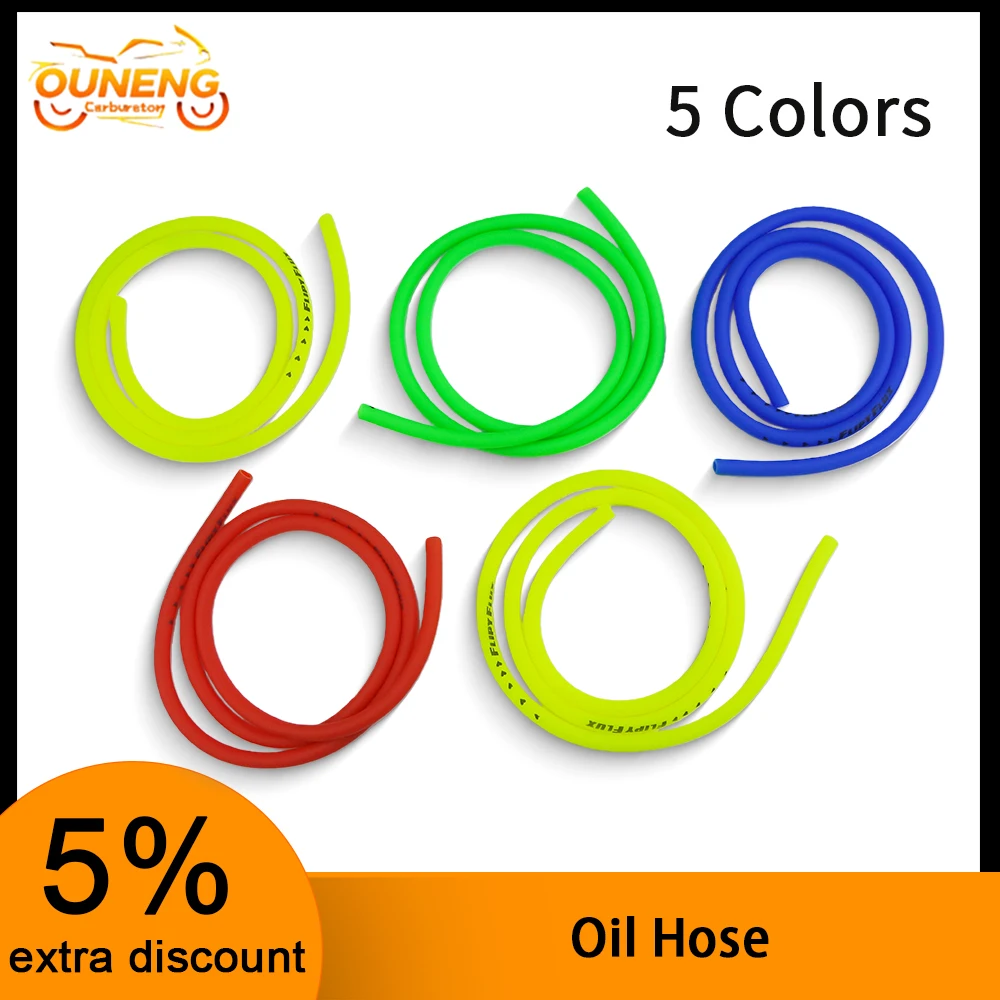 Multicolor Rubber Fuel Line Hose for Motorcycles, ATVs, and Scooters