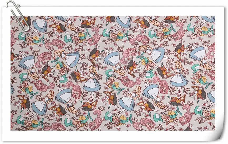 Šíře 1.1 měřič disney kněžna alenka v wonderland bavlna textilie pro šicí oblečení šaty patchwork fabrics tkáň šití