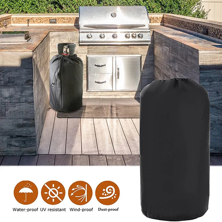 Black Oxford cloth Propane Tank Cover Outdoor small Waterproof dust-proof UV-proof 1PCS