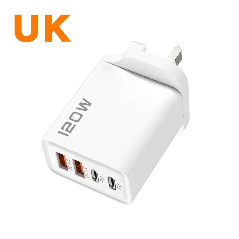 ตัวเลือกสินค้า อะแดปเตอร์ชาร์จเร็ว 4 พอร์ต USB-C 120W ชาร์จได้ทุกแบรนด์
