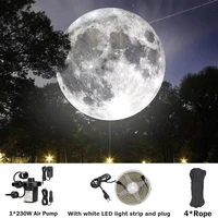 PVC Airtight  Giant LED Lighting Moon Balloon Inflatable Globe Planet Solar System Balloon For Decorations Advertising Hanging 1