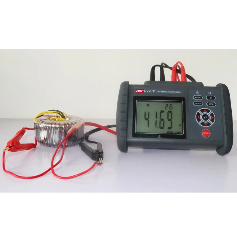 MTKY RZ2511 DC low resistance tester high-precision micro ohmmeter milliohmmeter 300k&Omega; Portable Handheld Data storage function