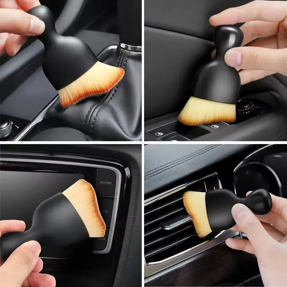 Car Air Vent Cleaning Soft Brush with Casing Car Interior Cleaning Tool Artificial Car Brush Car Crevice Dusting Car Detailing 3