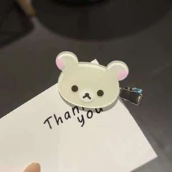 Cute Anime Bear Head Hair Clips - Sweet College Style Hair Accessories (White)