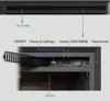 Western Electric Fireplace Insert with Fire Crackling Sound, Remote Control, 750/1500W, Black, 33 1/16 Inches Wide, High 5