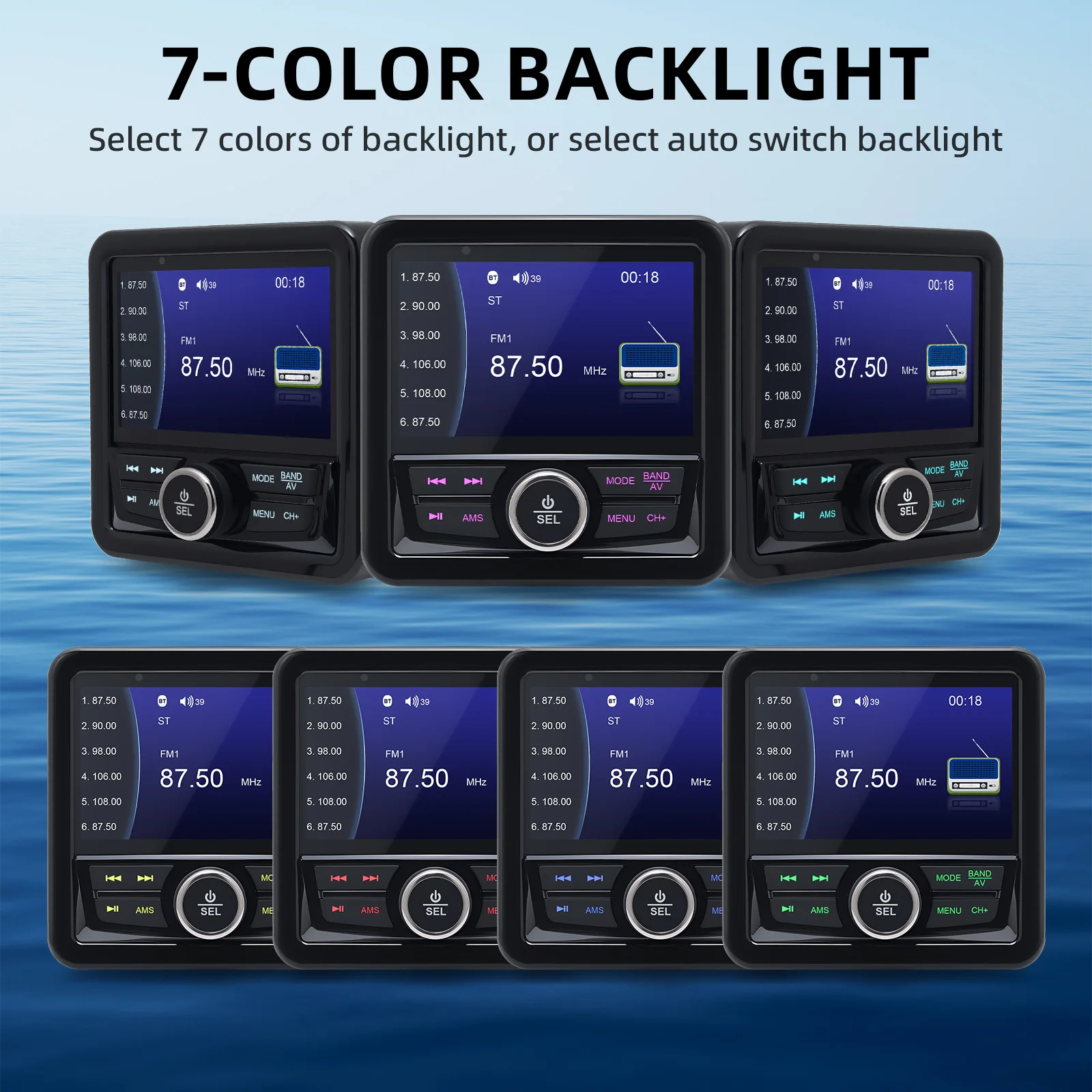 Waterproof Yacht MP3 Player Multifunctional Marine Boat Radio Stereo Bluetooth-c