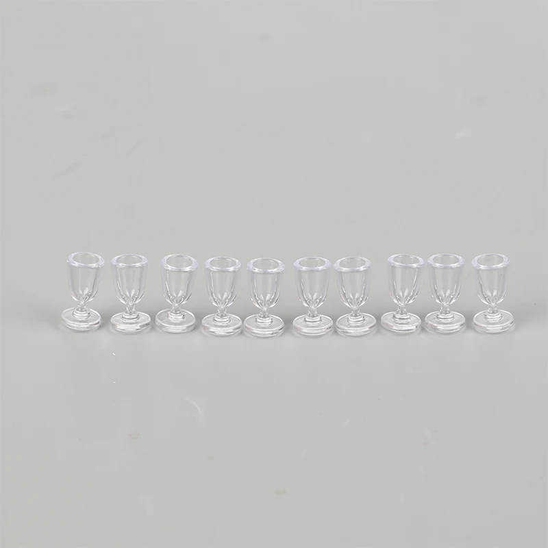 10Pcs Mini Red Wine Cup Simulation Furniture Wine Glass Goblet for Dollhouse Decoration 1:12 Dollhouse Miniature Accessories