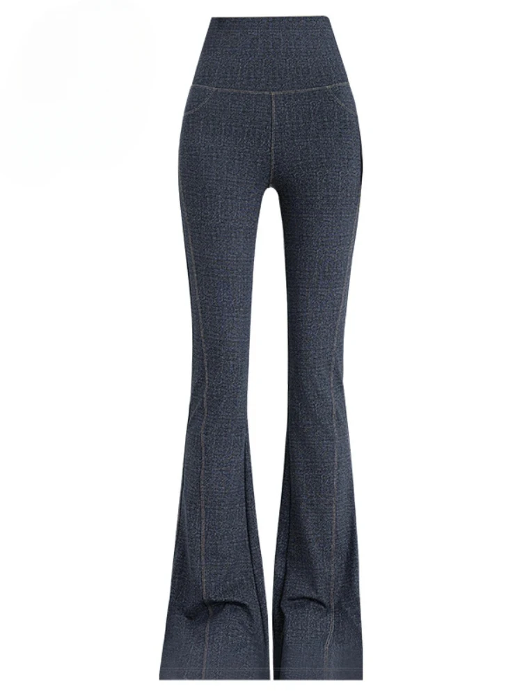 2024 Denim Women's Pants Micro Flared High Waist Abdomen Leggings New in Summer Stretch Sports Fitness Yoga Casual Pants Jeans 6