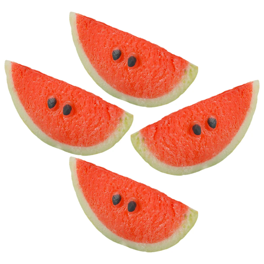 

4 Pcs Simulated Watermelon Slices Decor Models Decorations Pvc Simulation Artificial Fruit Showpiece Student