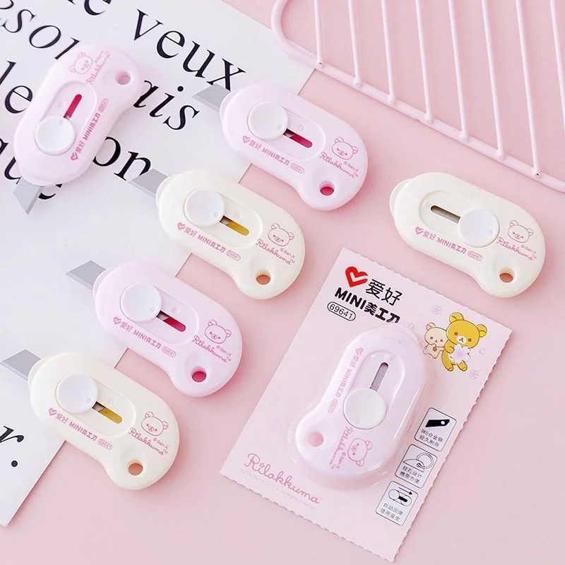Kawaii Mini Pocket Bear INS Utility Knife Box Knife Paper Cutter Craft Wrapping Stationery 1 PCS utility knife