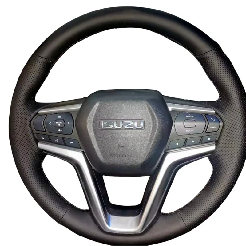 Car Steering Wheel Cover For Isuzu D-MAX 2021 2022 Hand-stitched Microfiber Leather Original Steering Wheel Braid