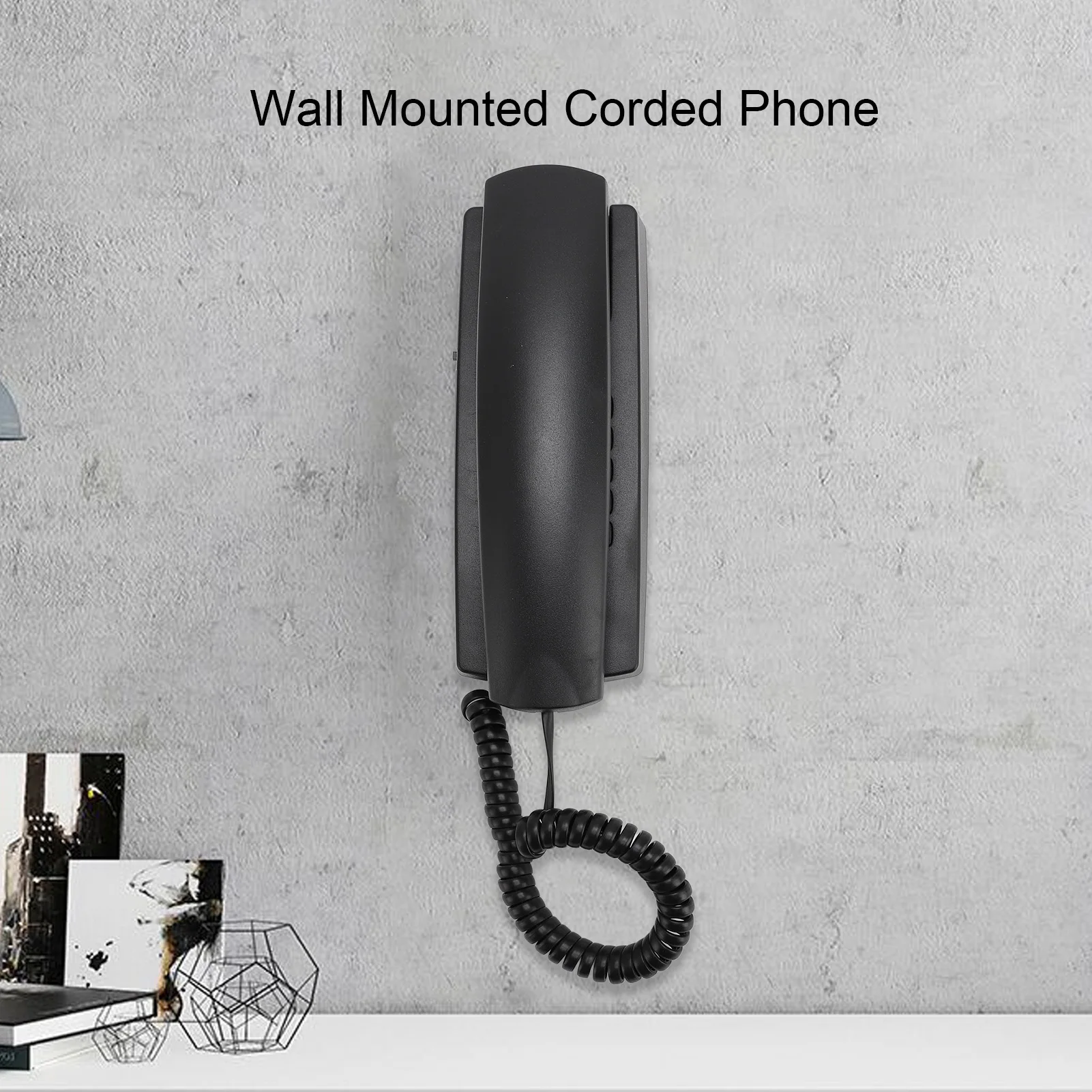 Corded Home Phone Corded Phone ABS Wall Mounted Landline Telephone with Volume Control Mute and Redial Function for Office Hotel