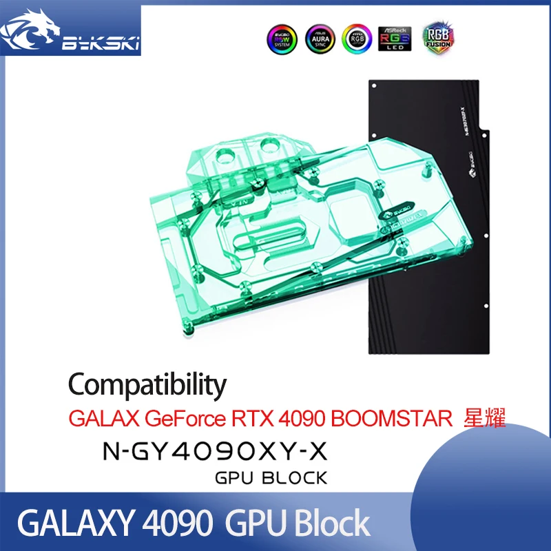 Bykski Water Block Per Galax Geforce Rtx 4090 Boomstar Gpu Card/Radiatore Di Raffreddamento In Rame Rgb Aura/ N-Gy4090Xy-X