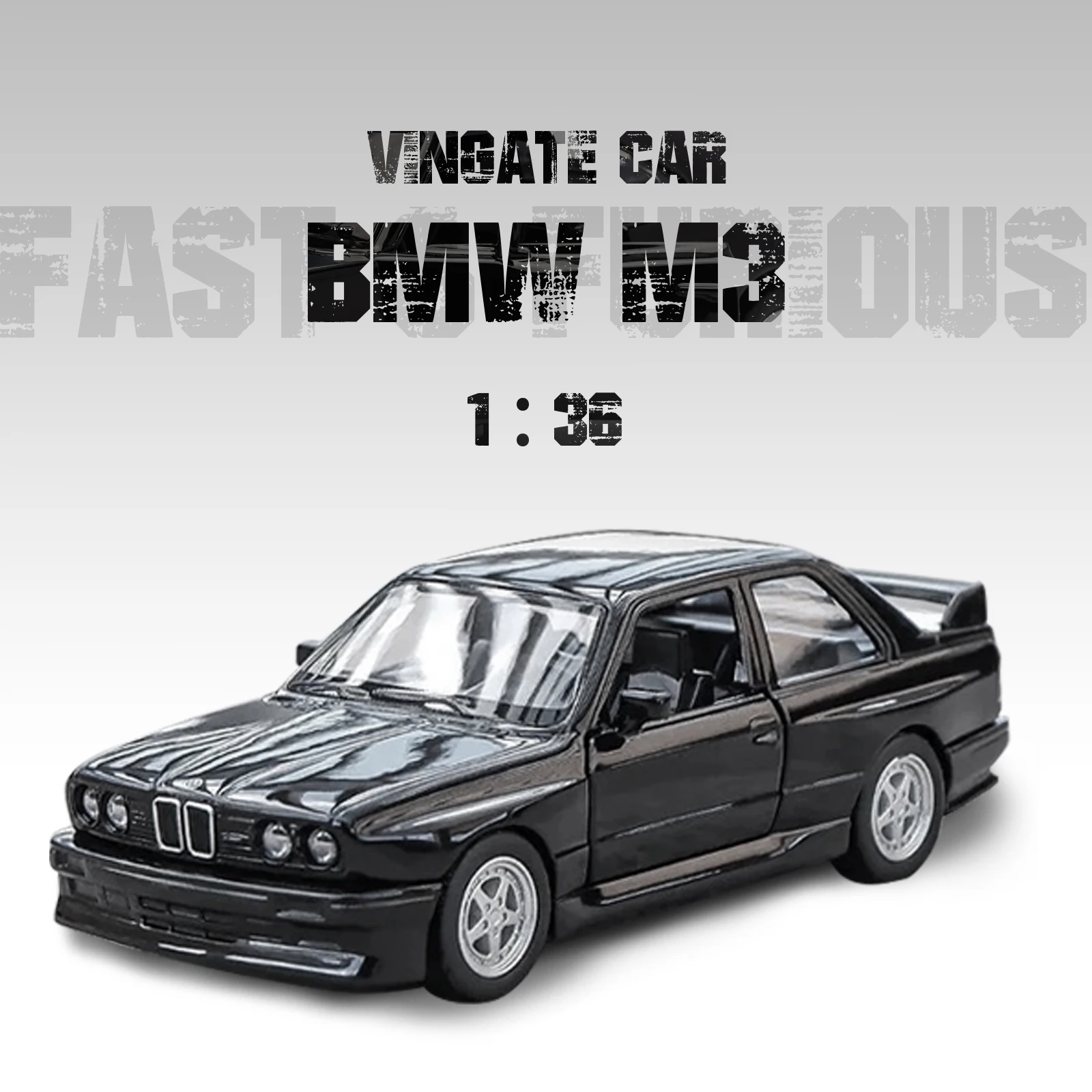 

1:36 BMW M3 1987 Alloy Toys Car Model Metal Diecasts Toy Vehicles Authentic Exquisite Interior Pull Back 2 Door Opened Kids Gift