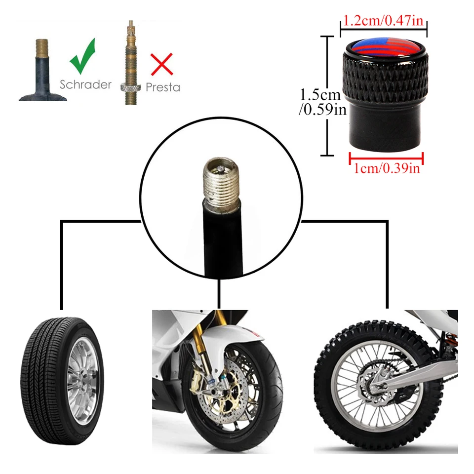 CGEAMDY Tappi Valvole Pneumatici Auto, 12 Pezzi Tappo Antipolvere Della Ruota Dell'Automobile In Alluminio, Valvola Impermeabile Del Pneumatico Per Auto, Camion, Moto, Suv E Biciclette (Blu