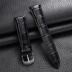 Versatile Faux Leather Buckle Wrist Watch Strap - 22mm (Black)