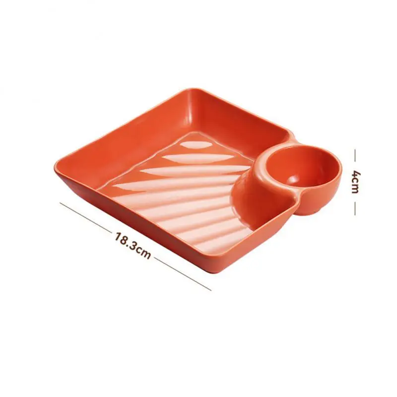 Multi-purpose Dumpling Plate With Vinegar Plate Snack Dish 2-Grid Spices Dish Dumplings Dessert French Fries Ketchup Holder sauce dishes ceramic dessert plates snack dish seasoning dishes