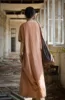 Cotton Linen Maxi Midi Dress Women Tie Dye Oversize Dresses 4