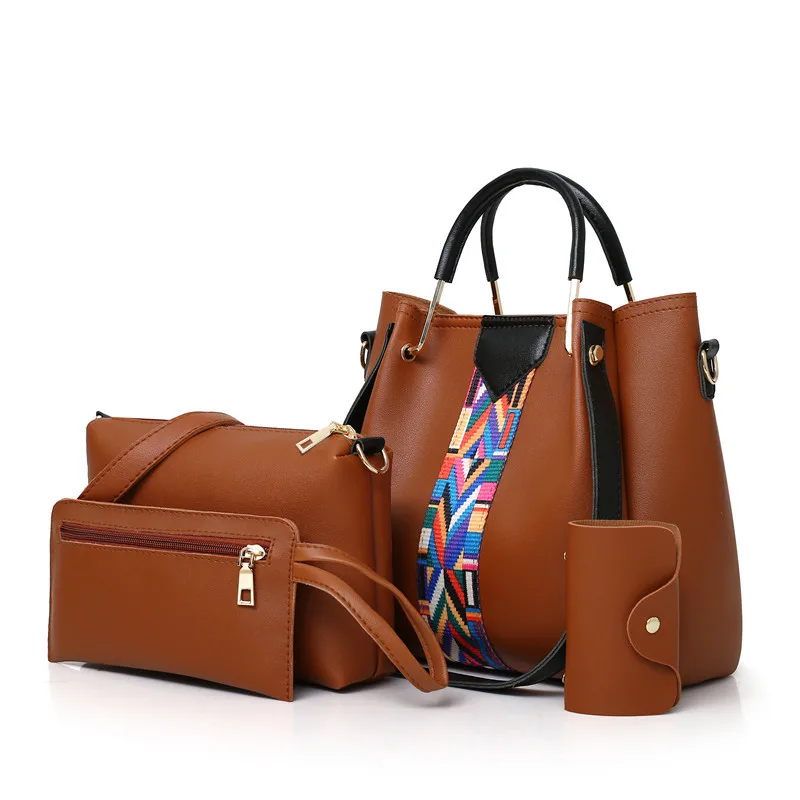 4-piece Set Women Handbag Purses And Handbags Casual Shoulder Crossbody Bags For Women 2023 New Pu Leather Handbags Tote Bag